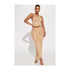 Lanie Maxi Skirt Set - Nude